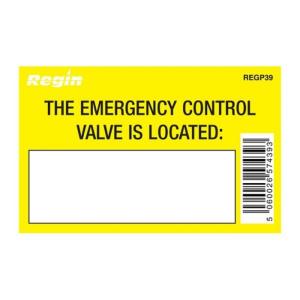 Regin REGP39 Gas Valve Location Sticker Pack Of 8