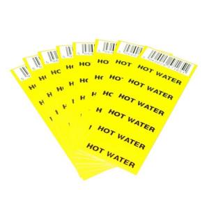 Regin REGQ632 Hot Water Pipe Label Sticker Pack Of 8