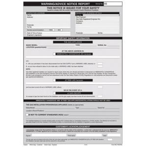 Regin REGP55 Warning Advice Notice Report Pad