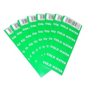 Regin REGQ634 Cold Water Pipe Label Sticker Pack Of 8
