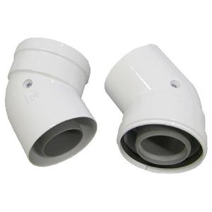 Ariston 3318076 HE 60/100mm 45° Coaxial Flue Elbows 1 Pair F45E